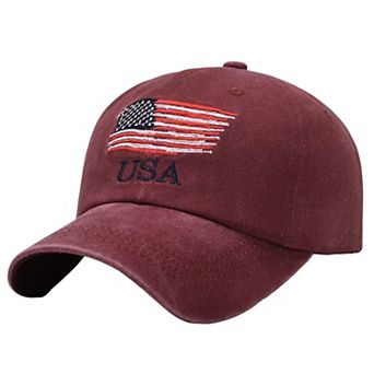 Men's and Women's Baseball Cap with Flag Embroidery