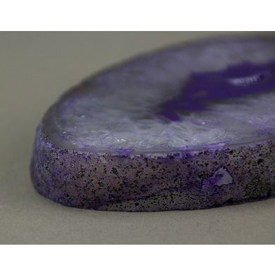 Purple Thick Slice Agate Slab Dyed Crystal Geode Specimen Polished Sectional Cut