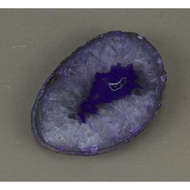 Purple Thick Slice Agate Slab Dyed Crystal Geode Specimen Polished Sectional Cut