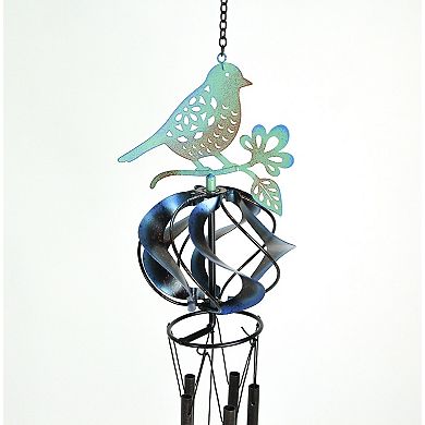 Metal Bird Wind Chime Spinner Garden Art Hanging Patio Decor Yard Decoration