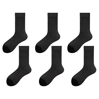 6 pk Men's Socks with Geometric Pattern