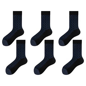 6 pk Men's Socks with Geometric Pattern