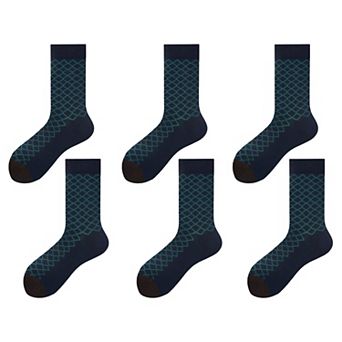 6 pk Men's Socks with Geometric Pattern