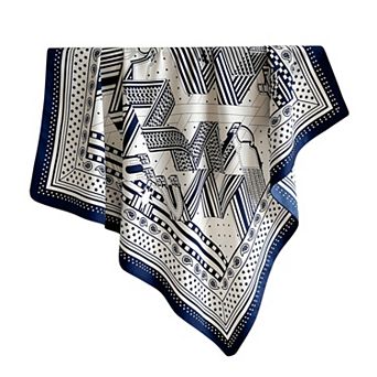 Women's Oversized Satin Square Scarf with Classic Patchwork Cashew Twill Pattern