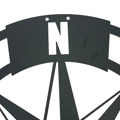 Intricate Metal Compass Rose Wall Art 15.5 Inch Diameter