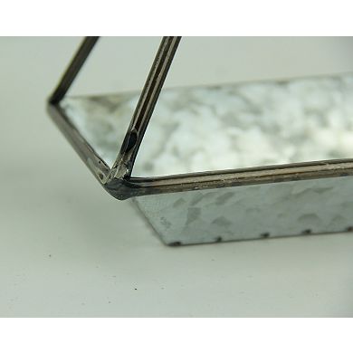 Galvanized Metal Standing or Hanging Indoor Outdoor Planters Set of 2