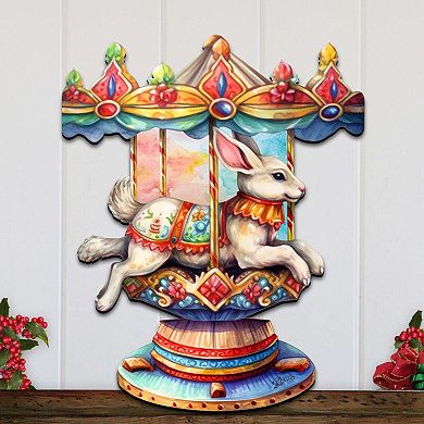 Carousel Bunny Holiday Door Decor by G. Debrekht