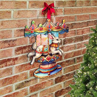 Carousel Bunny Holiday Door Decor by G. Debrekht