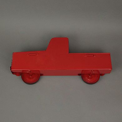 16 Inch Metal Red Vintage Pickup Truck Wall Pocket Farmhouse Decor Sculpture