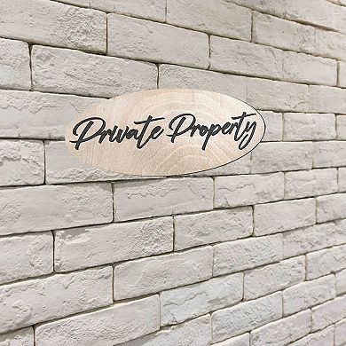 Private Property Wooden Sign - 17"x8"