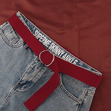 Women's Elastic Waist Belt with Double O - Ring Buckle