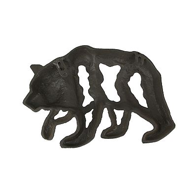 Cast Iron Bear Wall Mounted Sculpture Cabin Home Art Hanging Plaque Lodge Decor