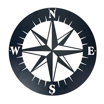 Metal Compass Rose Wall Art 15.5 Inch, Nautical Décor, Home Accent