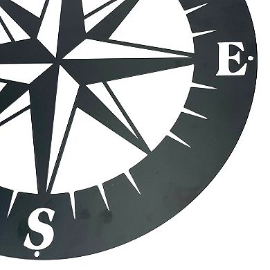 Metal Compass Rose Wall Art 15.5 Inch, Nautical Décor, Home Accent