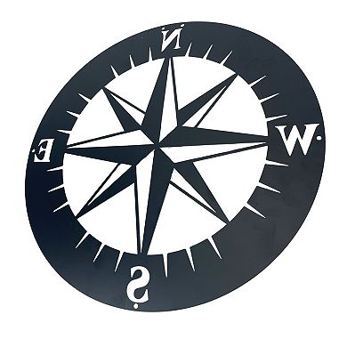 Metal Compass Rose Wall Art 15.5 Inch, Nautical Décor, Home Accent