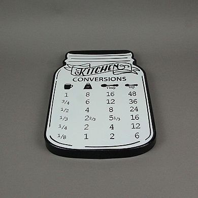 Vintage Look Measurement Conversion Chart Metal Wall Hanging 16 Inches High