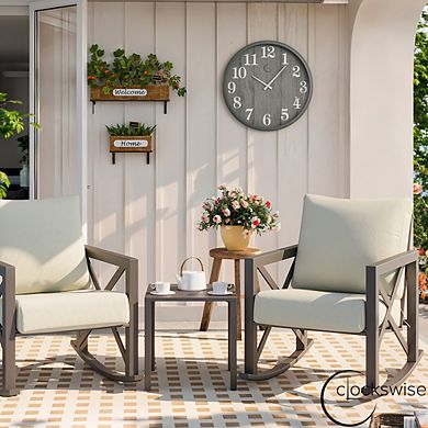 Clockswise 18" Battery Operated Indoor & Outdoor Waterproof Wall Clock Large Decorative Timepiece