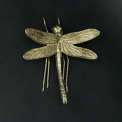 7 Inch Resin Gold Dragonfly Painted Sculpture Wall Art Home Decor Hanging Statue