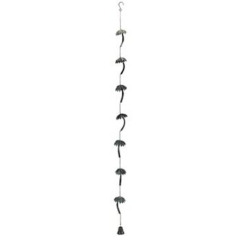 Metal Tropical Palm Tree Rain Chain with Attached Hanger 72 inch