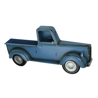 16 Inch Metal Blue Vintage Pickup Truck Wall Pocket Farmhouse Decor Sculpture