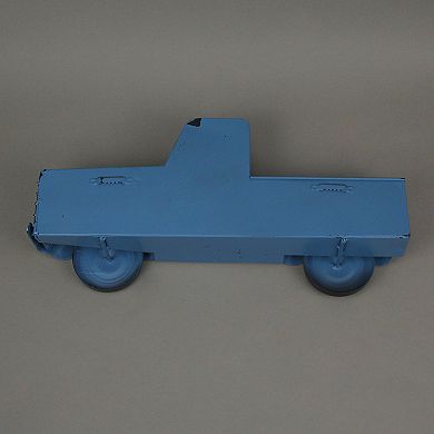 16 Inch Metal Blue Vintage Pickup Truck Wall Pocket Farmhouse Decor Sculpture