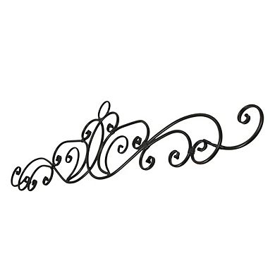 Antique Bronze Metal Elegant Scrolls Wall Pediment Set of 2