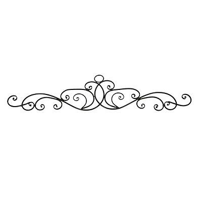 Antique Bronze Metal Elegant Scrolls Wall Pediment Set of 2