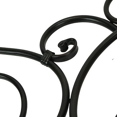 Antique Bronze Metal Elegant Scrolls Wall Pediment Set of 2