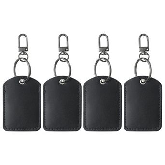 Leather Key Fob, Genuine Leather Key Fobs with Key Rings DIY Keychain Holder for Home Office Keys