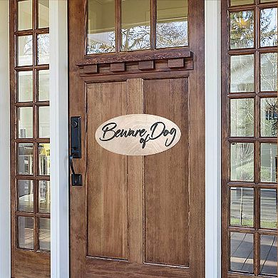 Beware of Dog Handcrafted Wooden Plaque - 17"x8"