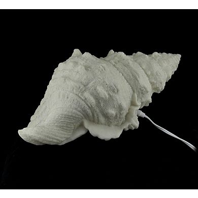 Giant Off-White Decorative Horned Conch Shell Accent Lamp 17 in.