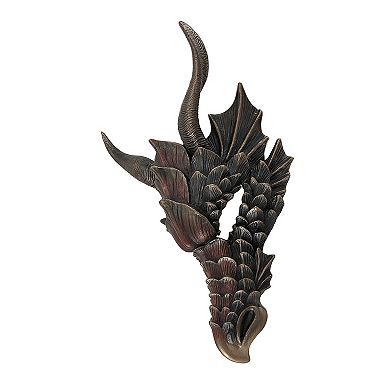 Metallic Bronze Finish Dragon Head Wall Mask Medieval Decor