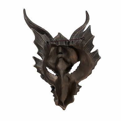 Metallic Bronze Finish Dragon Head Wall Mask Medieval Decor