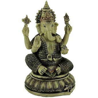 Lord Ganesha On Lotus Flower Statue