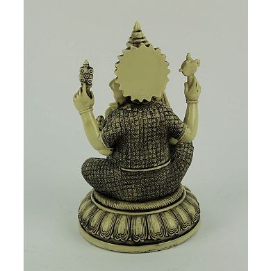 Lord Ganesha On Lotus Flower Statue