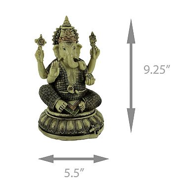 Lord Ganesha On Lotus Flower Statue