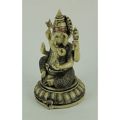 Lord Ganesha On Lotus Flower Statue