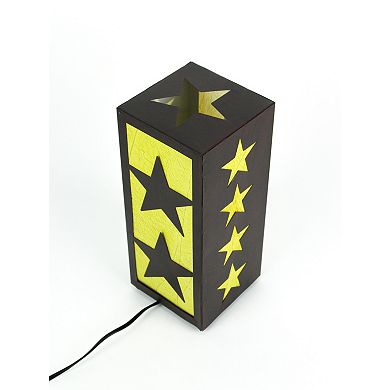 Western Star Black and Yellow Metal Light Box Accent Lamp