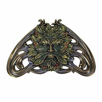 Art Nouveau Style Celtic Greenman Wall Hanging 9.5 in Long