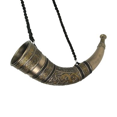 Sigur Slaying Fafnir Viking Horn & Dragon Wall Mount Cold Cast Resin Sculpture