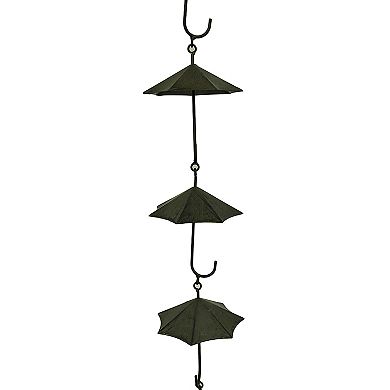 Copper Finish Metal Umbrellas Rain Chain w/Attached Hanger 48 Inch