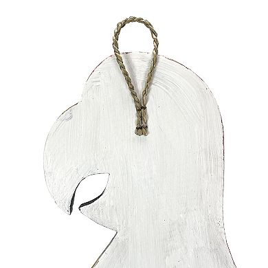 Wood Parrot Wall Decor 38" Hand-Carved Macaw Sculpture Tropical Bird Art