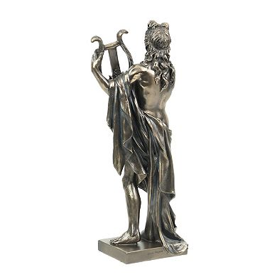 Classic Ancient Greek God Apollo Holding Lyre Bronze Finished Tabletop Statue