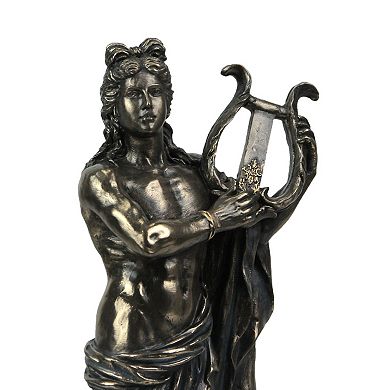 Classic Ancient Greek God Apollo Holding Lyre Bronze Finished Tabletop Statue