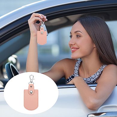 Leather Keychain, 2 Pcs Leather Keychain with Rings DIY Keychain Holder for Home Office Car Keys