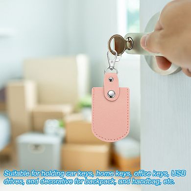 Leather Keychain, 2 Pcs Leather Keychain with Rings DIY Keychain Holder for Home Office Car Keys