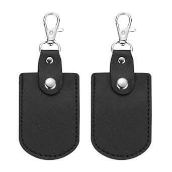 Leather Keychain, 2 pc Leather Keychain with Rings DIY Keychain Holder for Home Office Car Keys