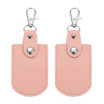 Leather Keychain, 2 pc Leather Keychain with Rings DIY Keychain Holder for Home Office Car Keys