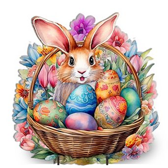 Bunny in a Basket Easter Yard Sign by G. DeBrekht