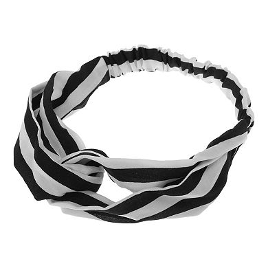 Women's Stripe Pattern Cross Elastic Hairband 1 Pc